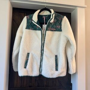 Vineyard Vines White and Green Floral Janet Jacket